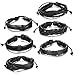Jstyle 6 Pcs Mens Womens Braided Leather Bracelet Cuff Wrap Bangles Wristbands Adjustable Black