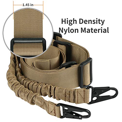 Feyachi L46 Rifle Sling With M-LOK QD Mount - Adjustable 2-Point Sling, Larger Metal Hooks, 1.5" Nylon Webbing