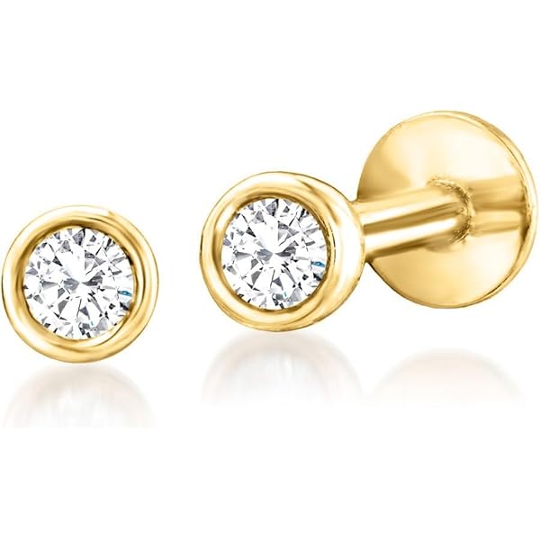 ピアス LESS IS MORE 14k gold classic one touch earrings m Amazon.com: KFERAXSZ Gold Earrings 14K Gold Hoop Earrings