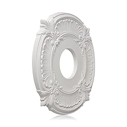 ELFCAB 2 Pcs Molded PU Ceiling Medallion for Light