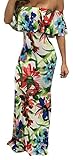FISACE Women's Floral Off Shoulder Bodycon Maxi Dress for Evening