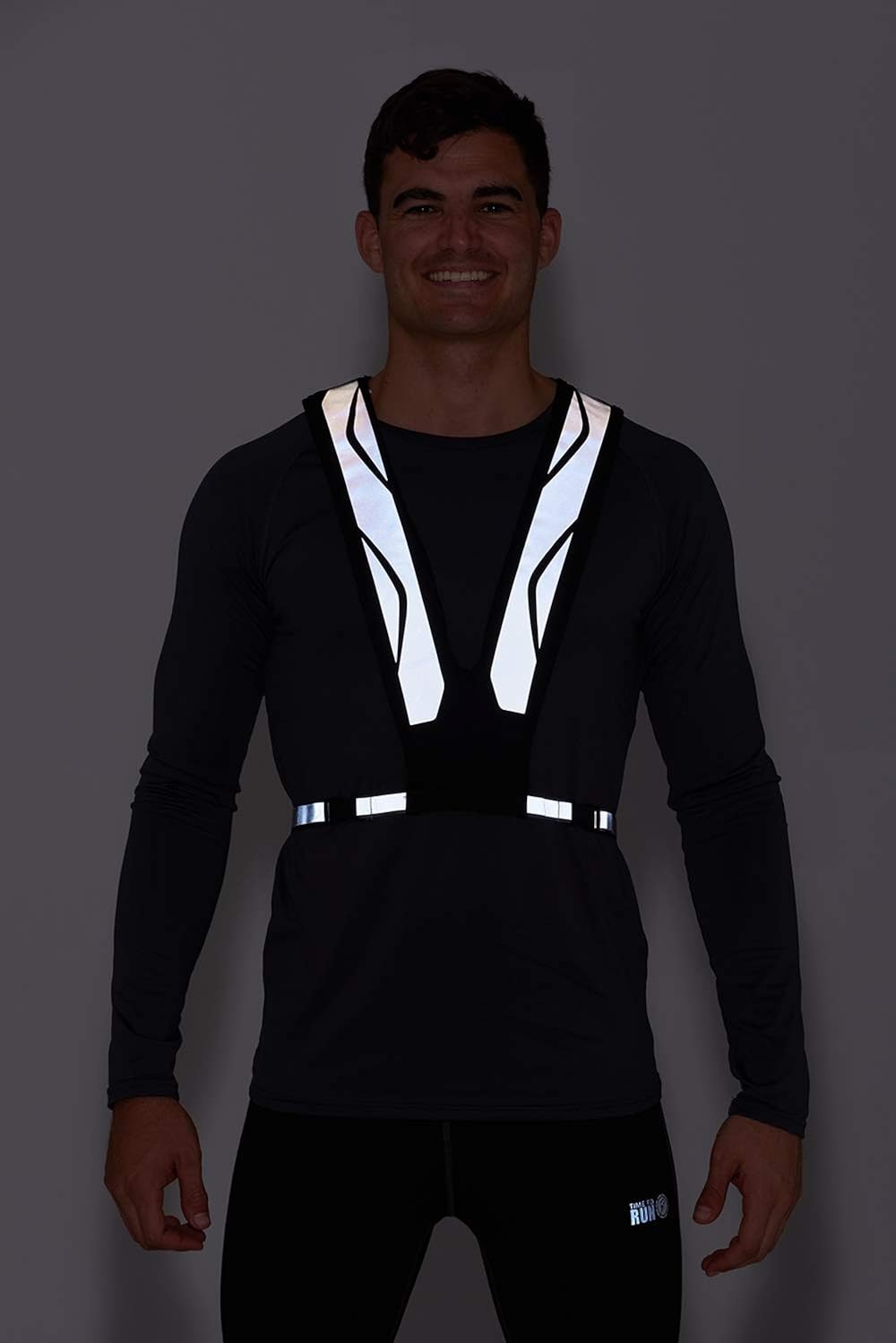 Time To Run High Visibility Lightweight Lycra Reflective Running/Cycling/Walking Vest With High Vis Reflective Scothclite 3M S/M Black - Image 3