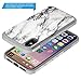 iPhone X Case, Rosebono Hybrid Dual Layer Shockproof Hard Cover Graphic Fashion Cute Colorful Silicone Skin Case for iPhone X - White Marble