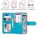 Samsung Galaxy Note 2 II Case, xhorizon TM Premium Leather Folio Case [Wallet Function] [Magnetic Detachable] Fashion Wristlet Lanyard Hand Strap Purse Soft Flip Book Style Multiple Card Slots Cash Compartment Pocket with Magnetic Closure Case Cover Skin ZA5 for Samsung Galaxy Note 2/II (N7100) - Blue