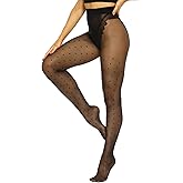 Yilanmy Patterned Tights for Women Polka Dot Leopard Sheer Black Tights High Waist Pantyhose