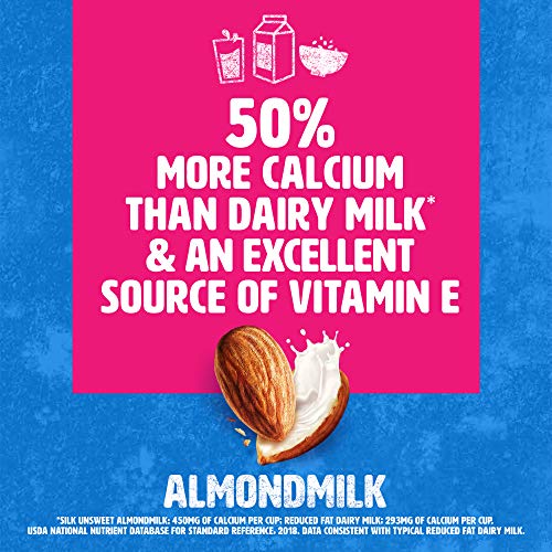 Silk Almond Milk Unsweetened 8 oz 6 Count (Pack of 3) Shelf Stable, Unsweetened, Unflavored