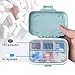MOST ORIGINAL DESIGNM Small Pill Organizer 6 Day Portable Pill Case Cute for Purse BPA Free Food Grade Hard Plastic Material 6 Compartment Light Blue （Light Blue）