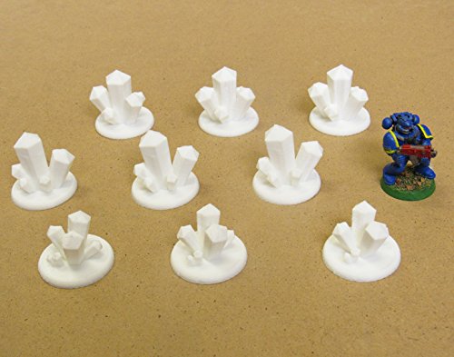 Crystal Clusters, Terrain Scenery for Tabletop 28mm Miniatures Wargame, 3D Printed and Paintable, EnderToys