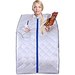 SereneLife Portable Infrared Home Spa | One Person Steam Sauna for Detox & Weight Loss (Silver)