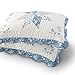 KASENTEX Luxurious Quilted Embroidery Patchwork Sham Pre-Washed 100% Machine Washable(Blue, 26x20in, 2 Pieces)