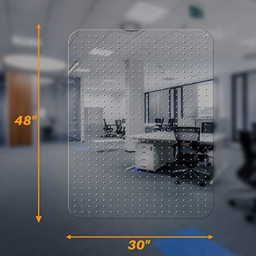 Chair Mats for Carpeted Floors – Shatter-Proof Carpet Protector for Desk Chair | Eco-Friendly Low/Medium Pile Office Chair Mat for Carpet | Clear- 30” x 48”