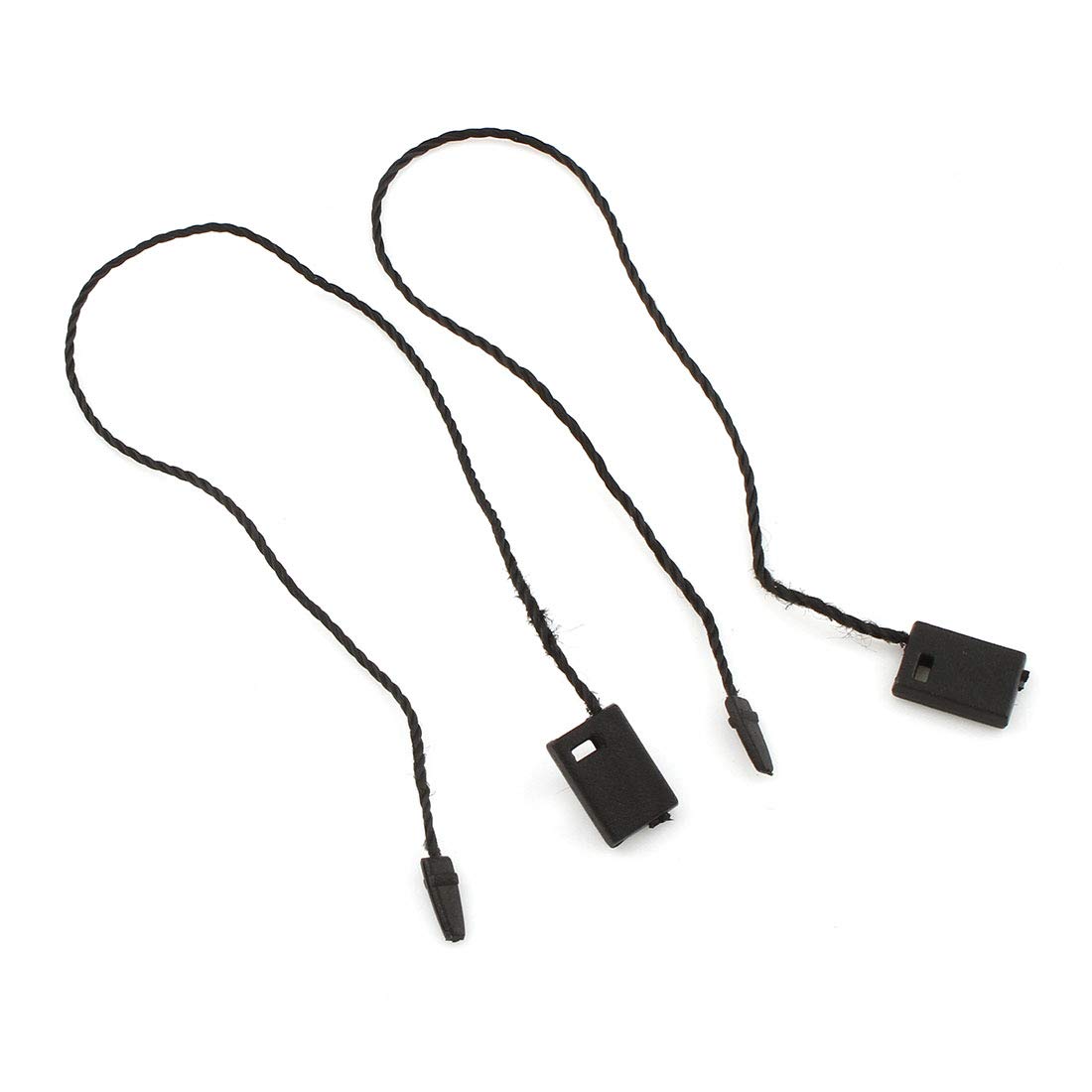 Perlin - Pack of 400 hanging label labels black nylon cord with snap closure pin 17.8 cm for labels, clothing, jewellery, luggage and for securing products DEK89 x4