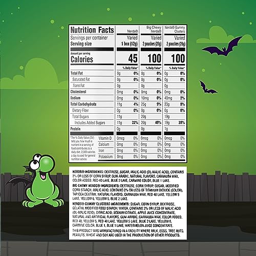NERDS ASSORTED HALLOWEEN TRICK OR TREAT CANDY MIX, 90CT BAG
