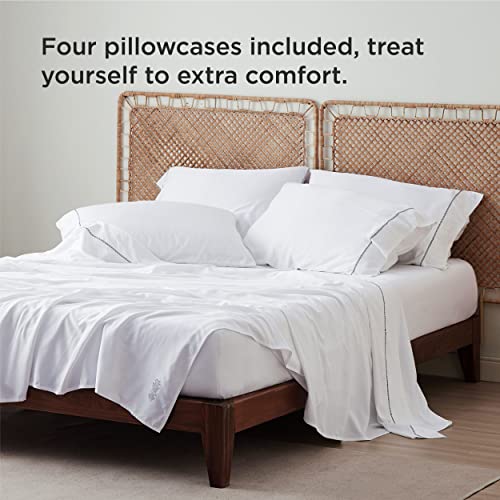 Bedsure Luxury Embroidered Bed Sheets Super Soft King Size Sheets