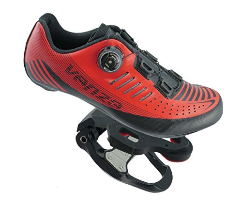 Venzo Road Bike Compatible with Shimano SPD SPD SL Look Cycling Bicycle Shoes & Pedals 40