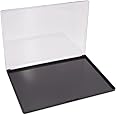Snowso XL Large Empty Magnetic Eyeshadow Palette with Clear Top, Travel Makeup Organizer with 40Pcs Adhesive Metal Stickers For DIY Your Own Powder Palette (XL Large - 9.25'x6.57')