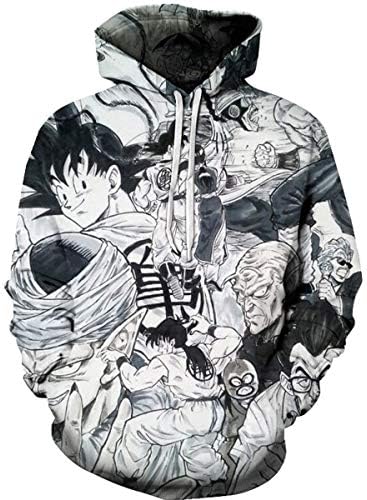 ALLORY Boys/Mens Dragon Ball z Hoodies Short Sleeve Goku T Shirt Pullover Cosplay Sweatshirts