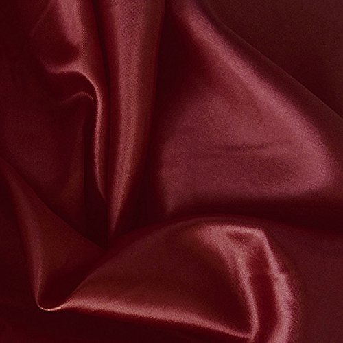 Burgundy Satin Charmeuse Poly Fabric Lightweight Soft 60" Wide  - 25 Yards