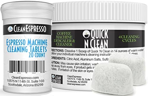 Breville Espresso Machine Cleaning Kit - Cleaning Tablets, Descaler &amp; 2 BONUS Filters - Breville Espresso Machine Accessories by CleanEspresso