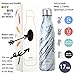 DJSBZ Vacuum Cola Shape Double Walled 18/8 Stainless Steel Water Bottle Leak-Proof Keep Hot & Cold, Travel Sports Personalized Metal Water Bottle,17 Oz (500 ml) Marble White