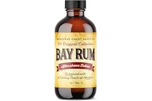 BARBERRY COAST SHAVE CO. BAY RUM Aftershave Balm - Post Shave Face & Body Lotion - All-Natural Ingredients with Vitamin E, Shea Butter & Cooling Menthol - No Harmful Chemicals - Made in the USA