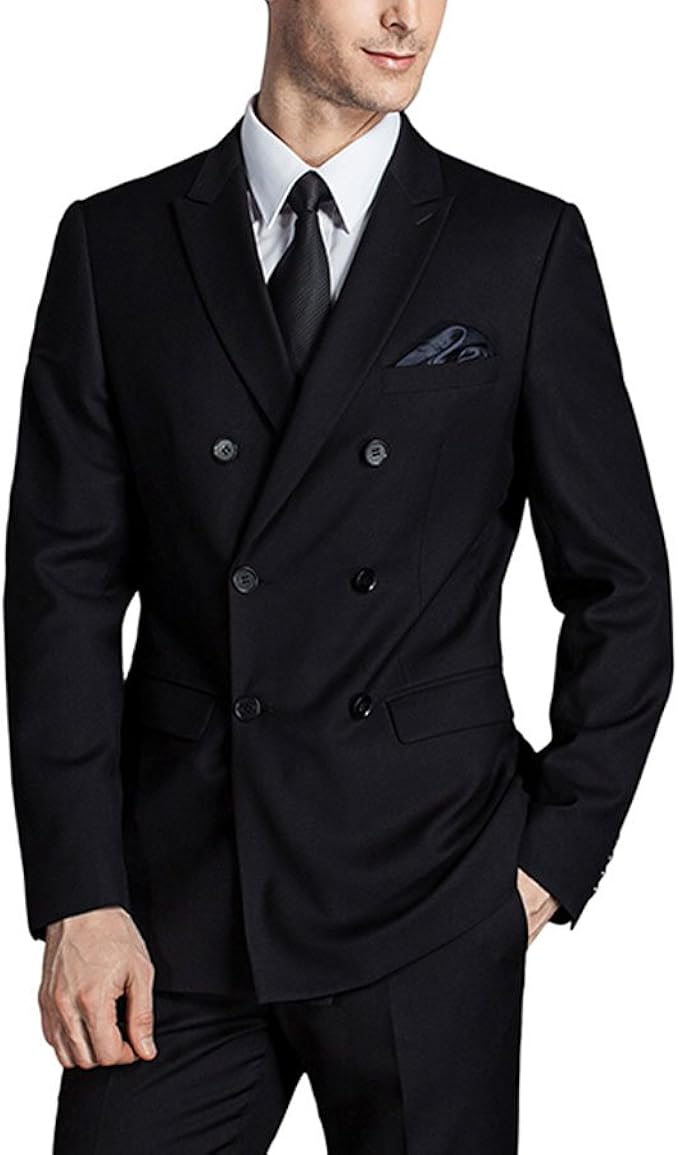 Men Double Breasted Suit Slim Fit Groom Wedding Suit Men Blazer Tuxedo
