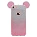 iPhone 7 Case, MC Fashion Cute 3D Glitter Mickey Mouse Ears Soft and Flexible TPU Case Skin for Apple iPhone 7 (2016) (Glitter-Pink)