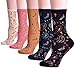 Field4U 5 Pairs Colorful Patterned Crew Socks
