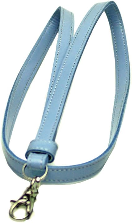 Amazon ネックストラップ 日本製 本牛革 レザー 安全パーツなし サックス 名札 ホルダー 文房具 オフィス用品