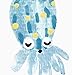Squid Octopus Art Print Colorful Fish Ocean Sea Life Inspiration Watercolor Wall Art Cute Serene Underwater Landscape Wall Decor Marine Tropical Theme Child's Room Home Decor 8 x 10 Inch