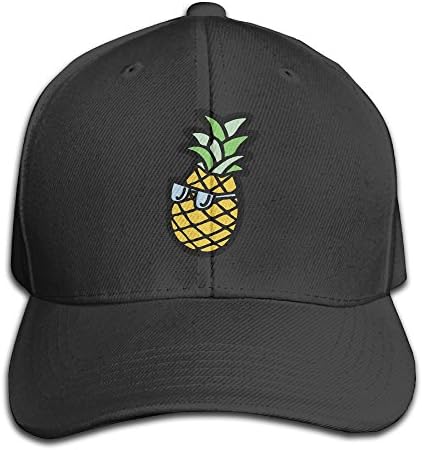 Custom Classic Unisex-Adult Pineapple With Glasses Hip Hop Hats Black