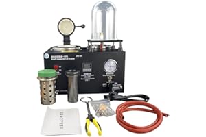 HIPOGT Vacuum Casting Machine Digital Display High Temperature Refining, 2KG Gold Melting Furnace,1400W 2000F Digital Electric Melting Furnace with Graphite Crucible for Melt Scrap, Silver, Gold, Copper