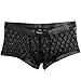 YiZYiF Men's Sexy Mesh Sheer Boxer Briefs Underwear Black Trunks Underpants Large
