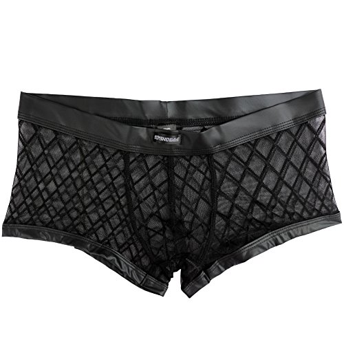 YiZYiF Men's Sexy Mesh Sheer Boxer Briefs Underwear Trunks Swimwear