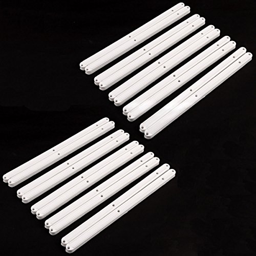 Drawer Slides Heavy Duty Off White Plastic Cabinet Drawer Rails Smooth Bearing Cabinet Runners Slide Complete Kitchen Units 300mm Long x 16mm Wide x 13mm Deep (6Pairs)