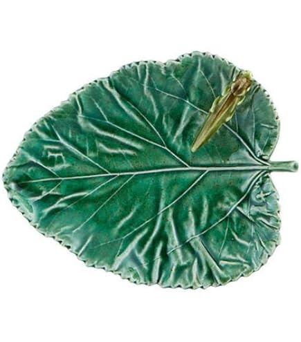 Amazon.com | Bordallo Pinheiro Platter Sunflower Leaf 42 Green