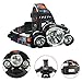 YHKJ 5000 Lumen Bright Headlight Headlamp Flashlight Torch 3 CREE XM-L2 T6 LED with Rechargeable Batteries and Wall Charger for Hiking Camping Riding Fishing Hunting