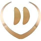 Andober High Polished Halloween Arabian Princess Custome Jewelry Set Dainty Gold Choker Necklace Statement Danlge Earrings for Women Gilrs Cosplay Party Gift