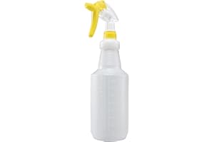 Winco 28 Ounce Professional Spray Bottle with Adjustable Nozzle, Yellow