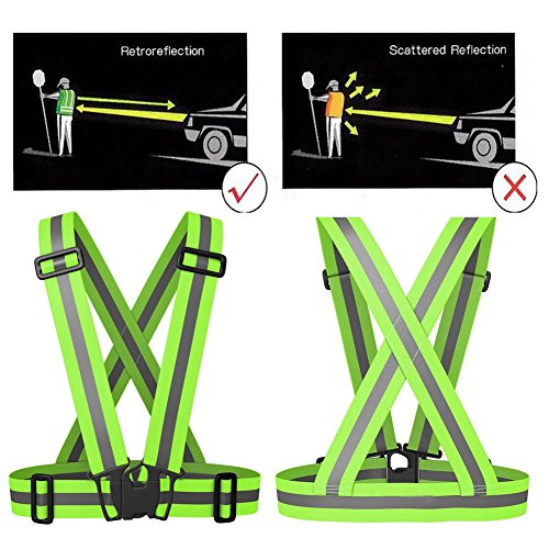 NKTM Reflective Vest Safety Gear HIGH Visibility Great FIT for Running Jogging Cycling Walking in Early Morning and Night (Unisex)
