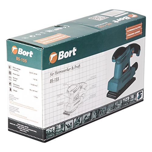 Schwingschleifer Bort BS-155 Schleiffläche 90x187 mm, 150 W, 10000 RPM, Absaugadapter – Bild 2