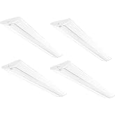 hykolity 4FT 6.4'' W LED Wraparound Light with 40W 4400lm 5000K, No Glare | 4 Foot LED Light Fixture, Low Profile, Flush Mount Ceiling Light for Garage, Workshop, Office, Kitchen, Basement,ETL, 4 Pack