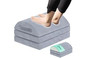 TokSay Foot Rest for Under Desk with 3 Adjust Heights - Memory Foam Foot Stool - Back, Lumbar, and Knee Pain Relief - Perfect for Office, Home, Working and Gaming Use (Gray)