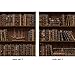 Door Wall Sticker Wooden Bookshelf with Antique Books - Peel & Stick Repositionable Fabric Mural