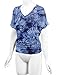 Lock and Love LL WT1114 Womens V Neck Short Sleeve Tie Dye Shirring Dolman Top XXL Navy