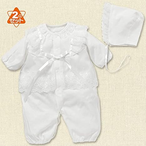 Amazon Co Jp 西松屋 フード付きセレモニードレス リボン 花レース 新生児50 60cm 服 ファッション小物