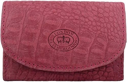 Womens Genuine Leather RFID Protected Coin/Money Purse with Croc Design