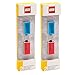 LEGO Stationery - Pencil Sharpener 4 Pack (Red And Blue) with Building Bricks