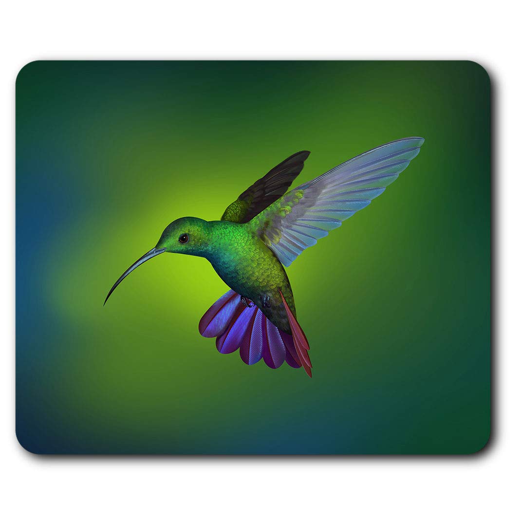Destination Vinyl ltd Comfortable Mouse Mat - Amazing Hummingbird Flying Bird 23.5 x 19.6 cm (9.3 x 7.7 inches) for Computer & Laptop, Office, Non-slip Base - RM13114
