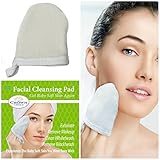 Super Long Lasting Natural Facial Scrubber and Pore Cleansing Face Scrub Pad for Men Women (2 Pk) | Exfoliating Facial Buff Puff | Face Sponge to Wash Face, Remove Dead Skin, Whitehead, Acne